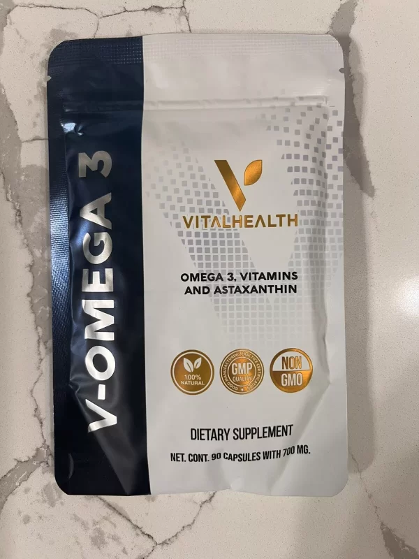 VITAL HEALTH V-OMEGA 3-90 CAPSULES PER BAG - Image 4