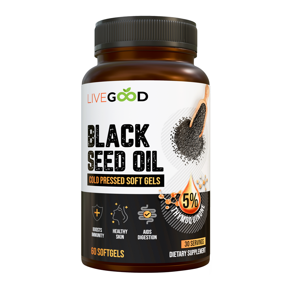 LiveGood Premium Black Seed Oil – 5% Thymoquinone The Legendary “Remedy for Everything but Death”