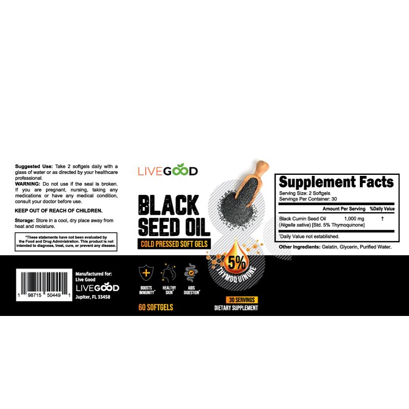 LiveGood Premium Black Seed Oil – 5% Thymoquinone The Legendary “Remedy for Everything but Death” - Image 2
