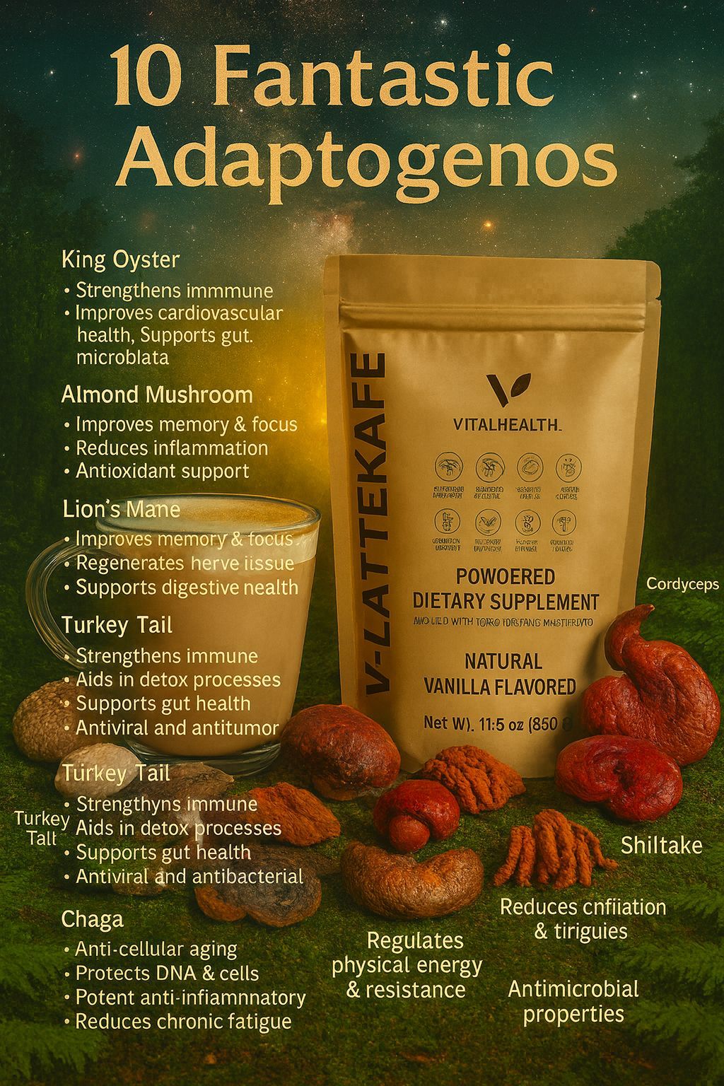 LATTEKAFE formula combines premium Coffea Arabica with an exclusive selection of functional mushrooms - Image 3